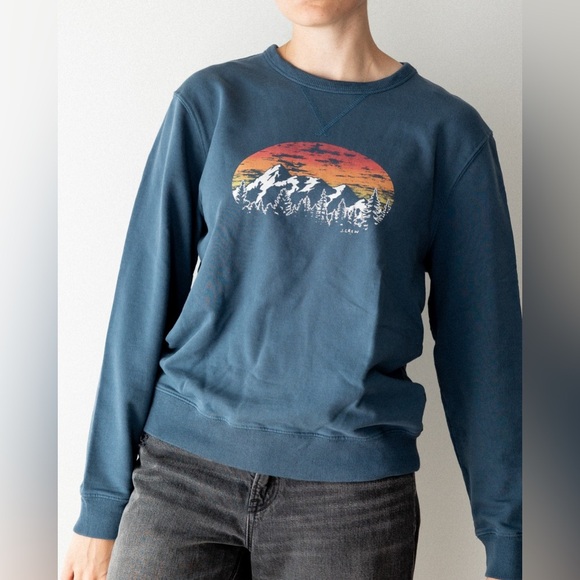 J. Crew Blue Mountain Graphic Crewneck Sweater - Picture 1 of 6